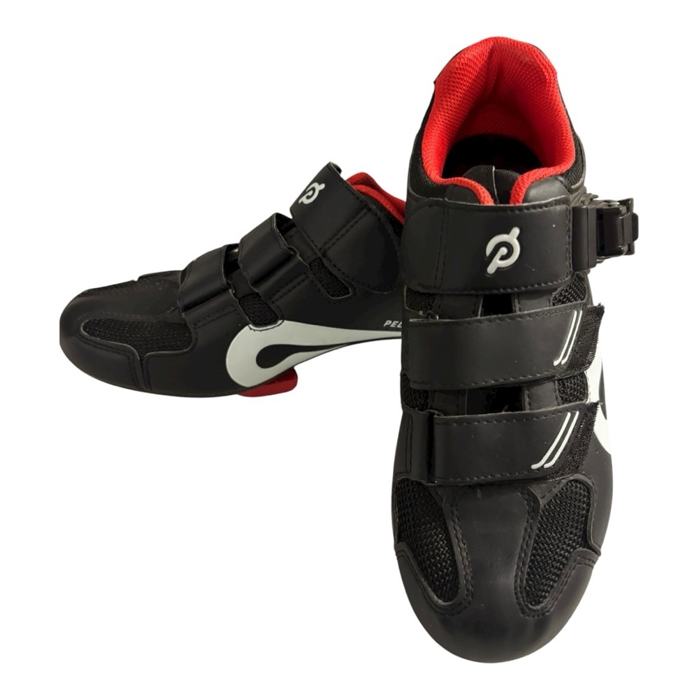 Peloton Unisex Black and Red Cycling Shoes Size Women’s 9